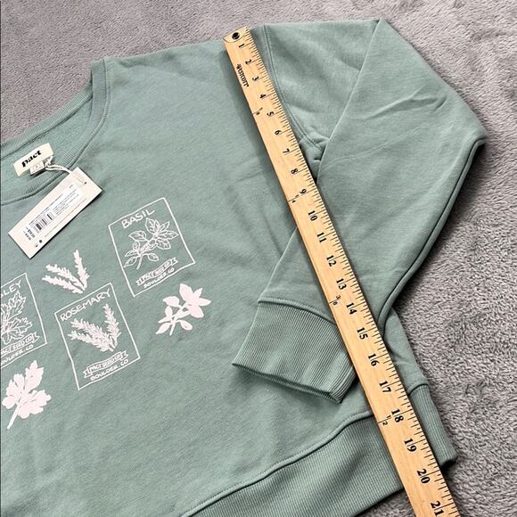 NEW PACT S 100% Organic Cotton Green Herbs Graphic Slouchy Sweatshirt Crew Women - Picture 5 of 12